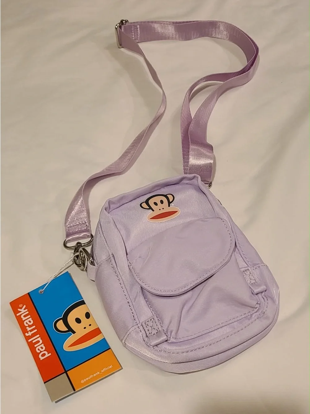 Paul Frank Lilac Kids Crossbody Bag with Julius Graphic